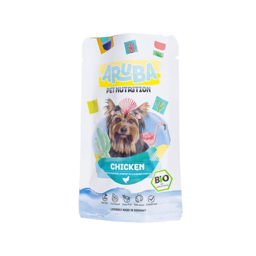 Aruba 狗濕糧 有機雞肉配南瓜.青瓜.聖薊 主食鮮食包 100g (ADP003)