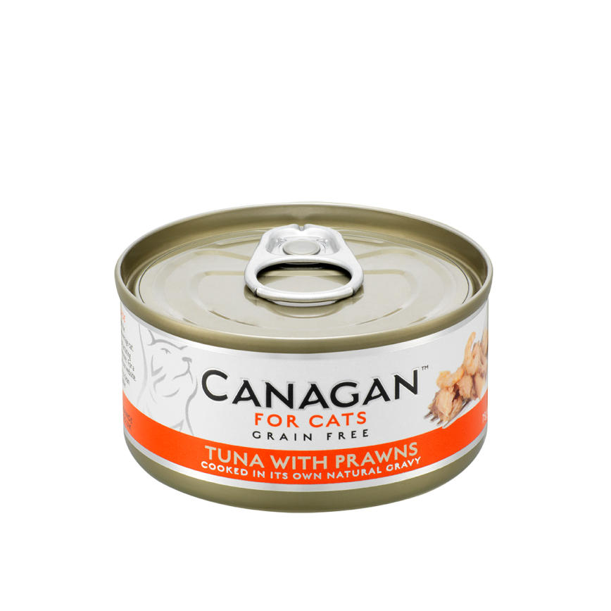 CANAGAN原之選 貓罐頭 無穀物貓罐頭 吞拿魚及蝦 75g (橙) (WP75) 圖 1