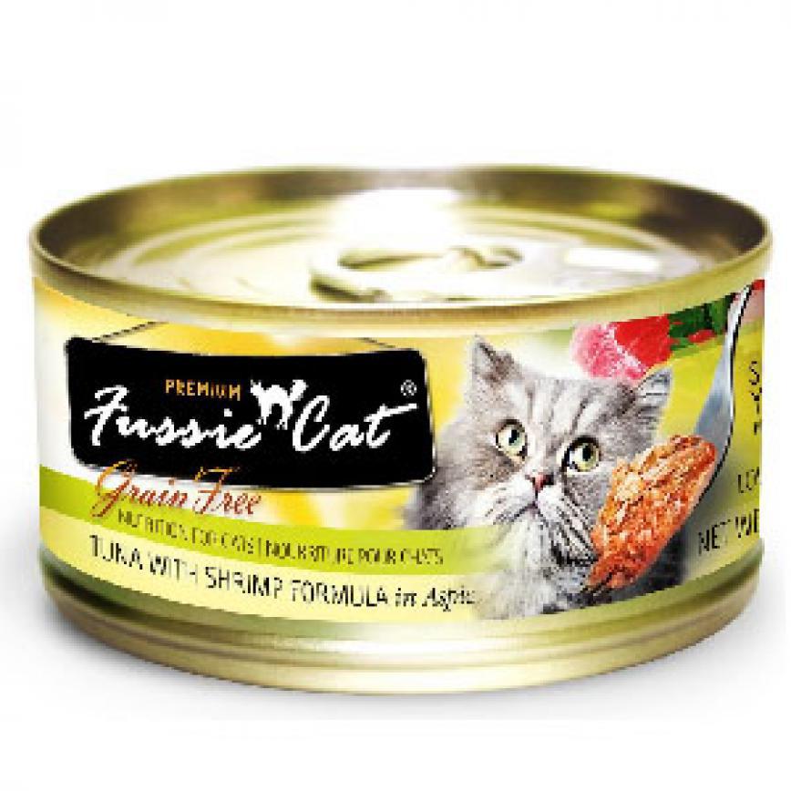 Fussie Cat 黑鑽 吞拿魚蝦肉 80g