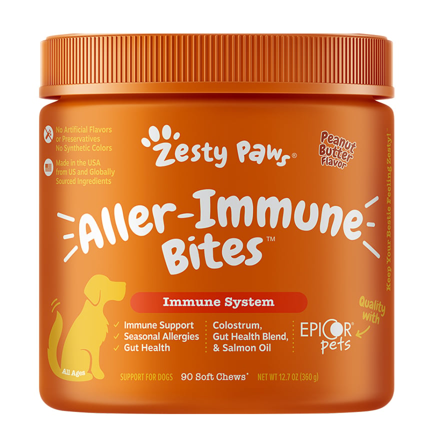 Zesty Paws 抗敏免疫咀嚼軟粒 花生醬味 ALLER-IMMUNE BITESPEANUT BUTTER 90CT JAR (003265)