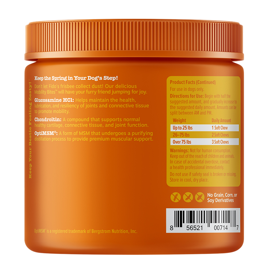 Zesty Paws 關節護理咀嚼軟粒 煙肉味 MOBILITY BITES BACON 9OCT JAR (003270) 圖 2