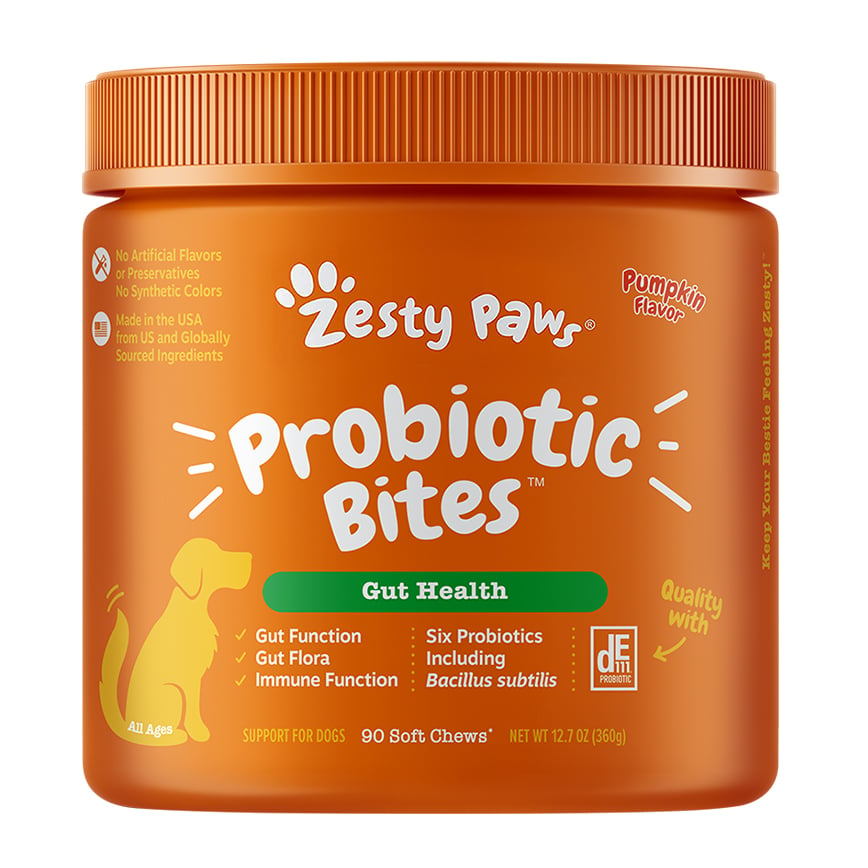 Zesty Paws 益生菌咀嚼軟粒 南瓜味 PROBIOTIC BITES PUMPKIN 90CT JAR (003271)