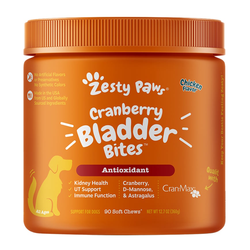 Zesty Paws 蔓越莓咀嚼軟粒 CRANBERRY BITES CHICKEN 90CT JAR (003273)