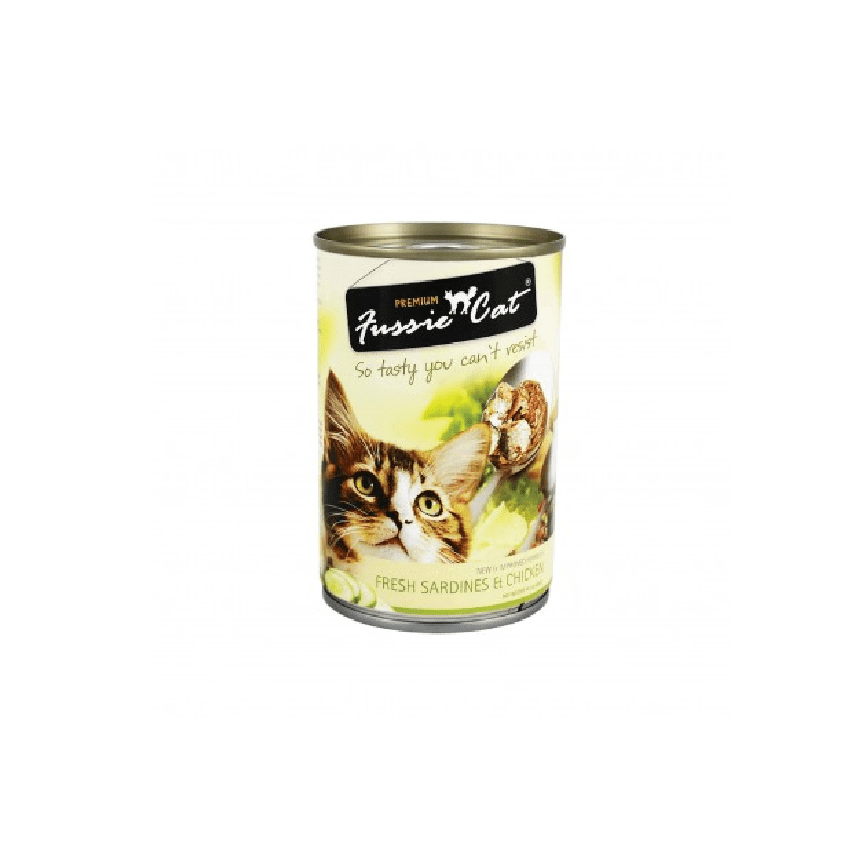 Fussie Cat 沙甸魚雞肉貓罐 400g
