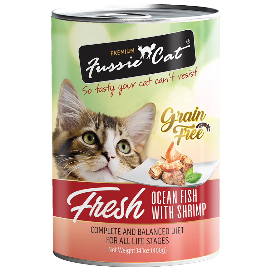 Fussie Cat 貓罐頭 海魚+蝦 400g (FU-4OS) (新舊包裝隨機發貨) 圖 2
