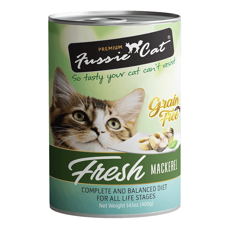 Fussie Cat 貓罐頭 純鯖魚 400g (綠色) (FU-4MC) (新舊包裝隨機發) 圖 2