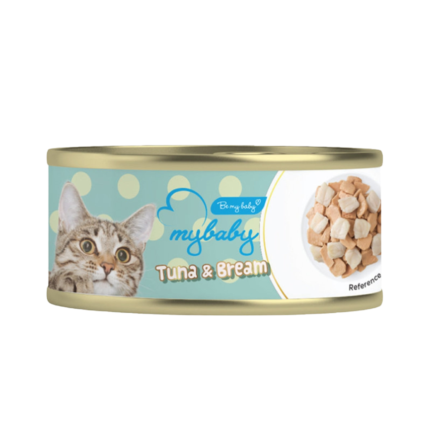 My baby 貓罐頭 吞拿魚及鯛魚 Tuna with Bream 85g (綠) (90401386B)