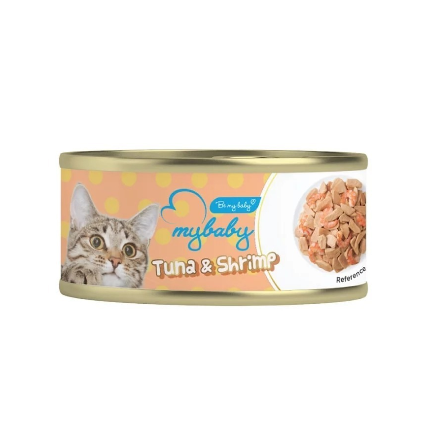 My baby 貓罐頭 吞拿魚及蝦 Tuna With Shrimp 85g (橙) (90401384B)