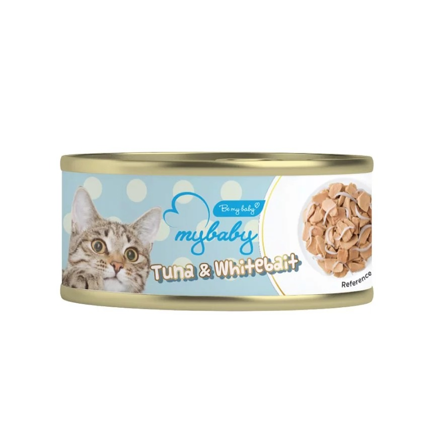 My baby 貓罐頭 吞拿魚及白飯魚 Tuna With Whitebait 85g (藍) (90401380B)