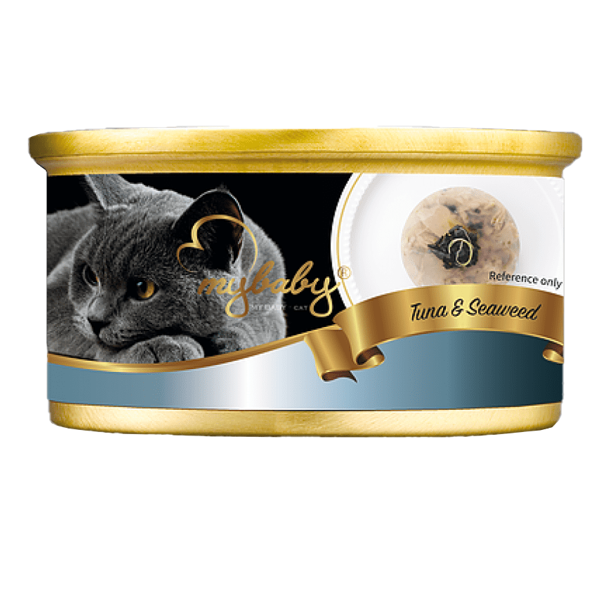 My baby 貓罐頭 吞拿魚及海藻 Tuna with Seaweed 85g (墨綠) (90401402B)