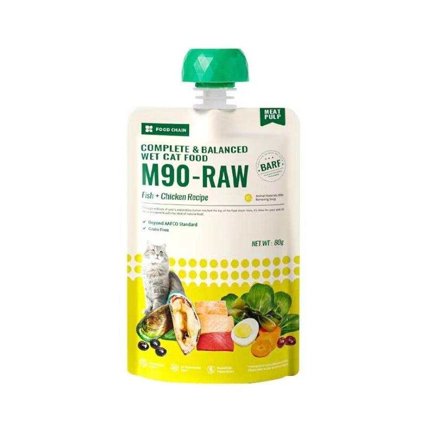 FOOD CHAIN 全營養貓用生骨肉主食醬包 吞拿魚+雞肉 80g (FC10059/fc10035_48)