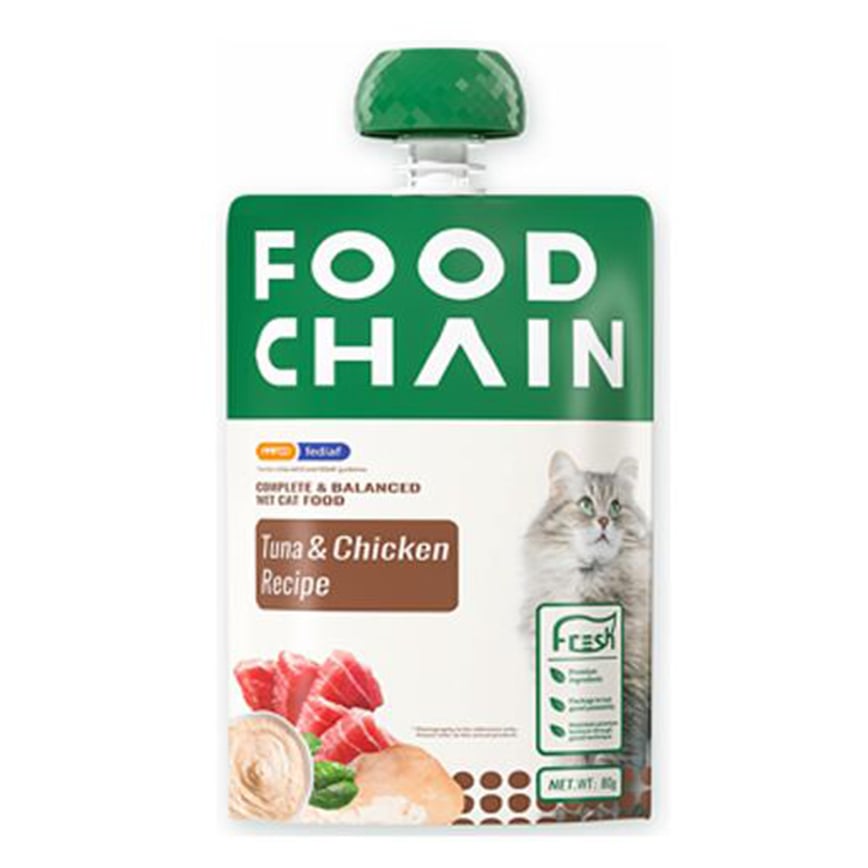 FOOD CHAIN 全營養貓用生骨肉主食醬包 吞拿魚+雞肉 80g (FC10059/fc10035_48) 圖 2
