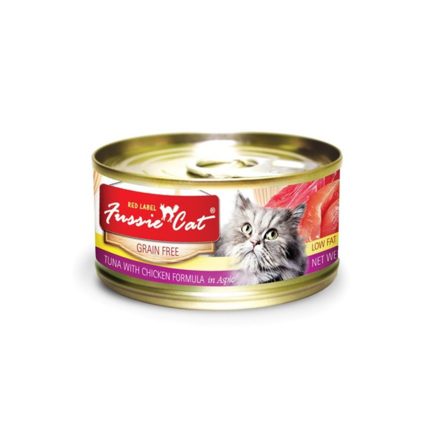 Fussie Cat 貓罐頭 紅鑽 吞拿魚+雞肉 80g (FUR-YLC)