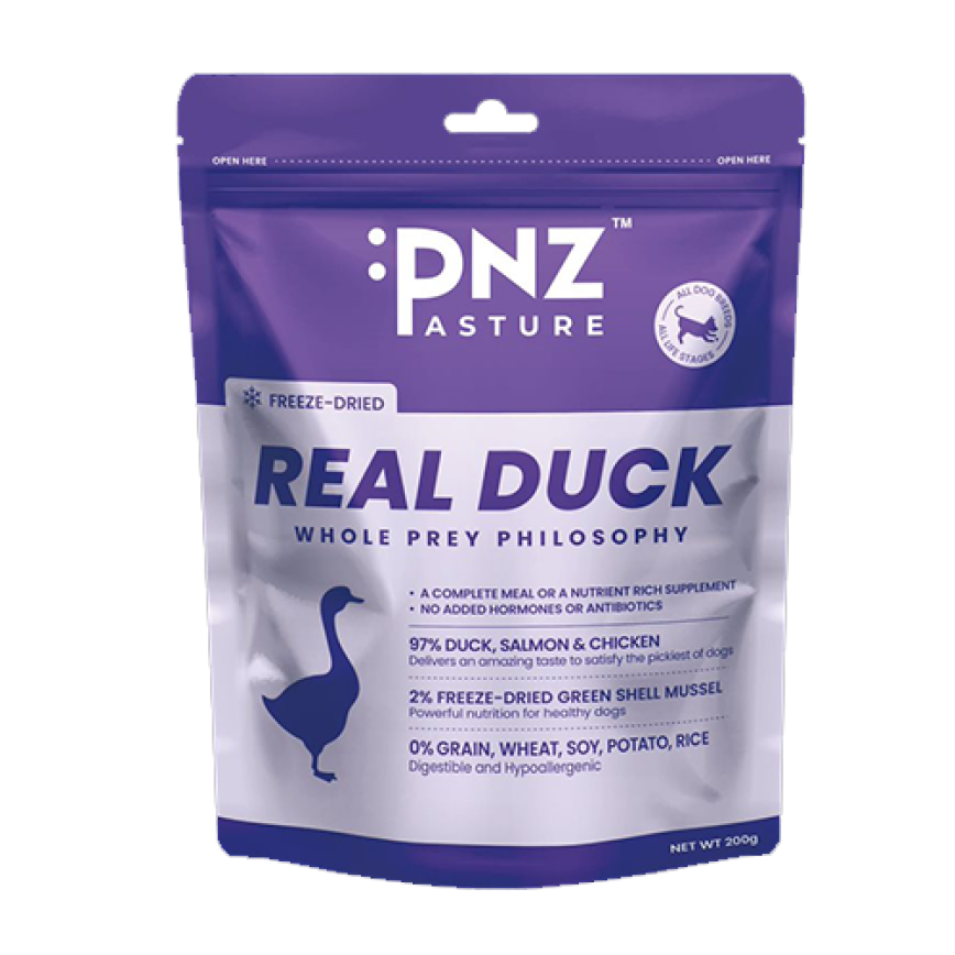 PNZ 牧埸滋味 狗零食 凍乾鴨肉三文魚 200g (4322000)