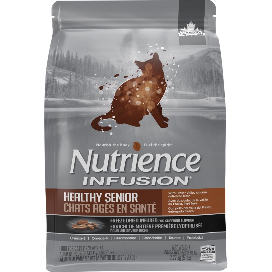 Nutrience INFUSION 貓糧 高齡貓配方 凍乾內層 鮮雞肉 11lb 5kg (C2902) (灰啡)