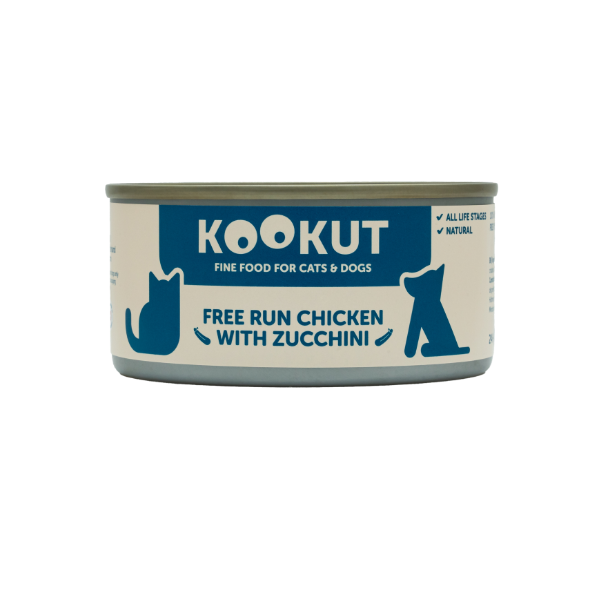 KOOKUT 貓狗罐頭 100% 天然 放養雞肉雞肝及意大利青瓜 150g (WCKUFA1017305) (貓狗共用)