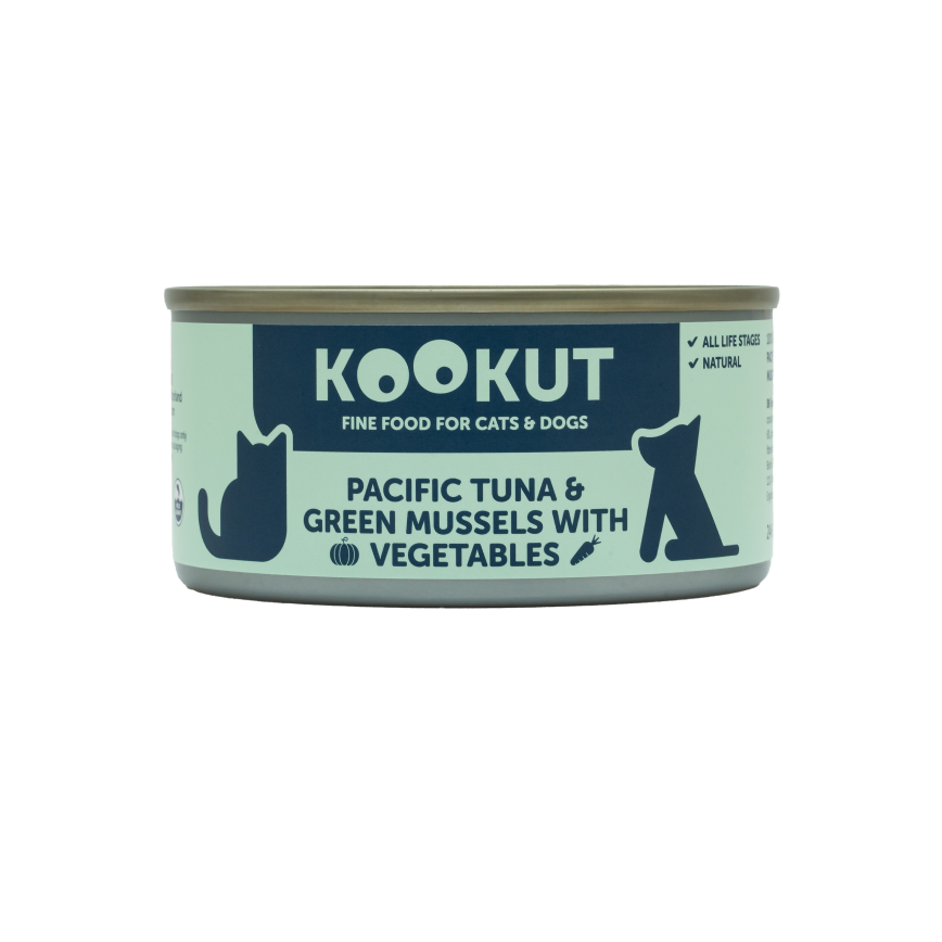KOOKUT 貓狗罐頭 100% 天然 太平洋吞拿魚綠唇青口蔬菜 150g (WCKUFA1017282) (貓狗共用)