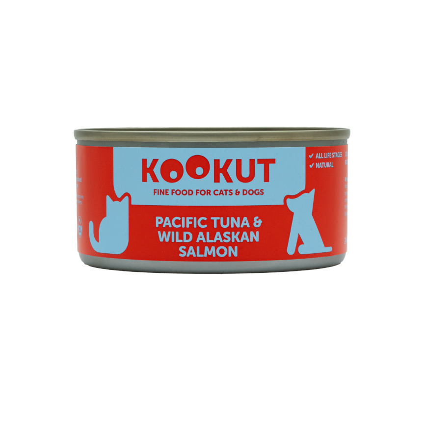KOOKUT 貓狗罐頭 100% 天然 太平洋吞拿魚及阿拉斯加三文魚 150g (WCKUFA1017312) (貓狗共用)