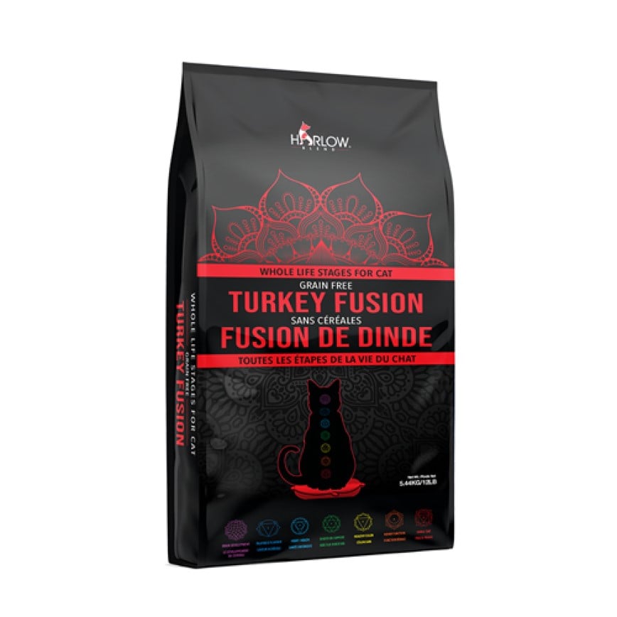 Harlow Blend 楓葉 全貓糧 無穀物 鮮火雞,海洋鱈魚,蔬果全貓乾糧 12lb (黑紅) (新包裝) (HR-124110)