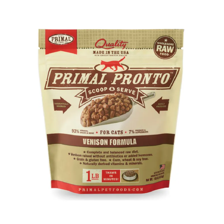 Primal 貓糧 急凍鮮肉粒系列 鹿肉配方 1lb (PRFVF1) (需冷藏)