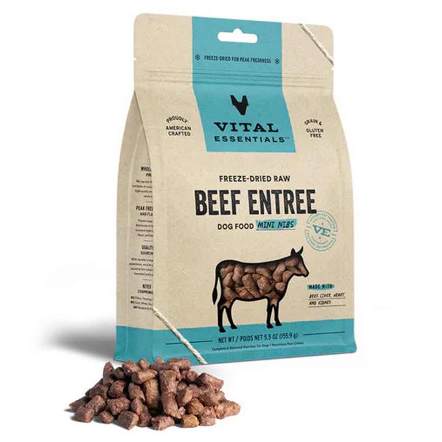 VITAL ESSENTIALS 狗糧 凍乾脫水生肉糧 迷你肉粒 牛肉 5.5oz (680023)