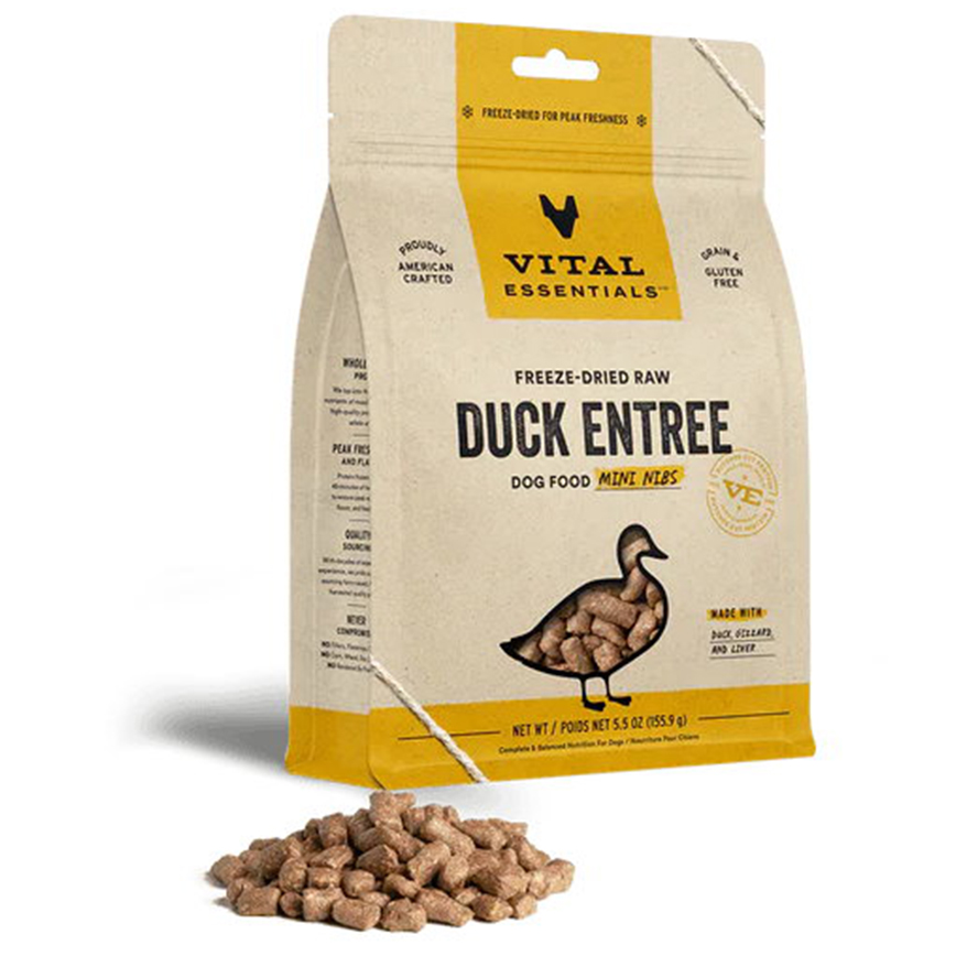 VITAL ESSENTIALS 狗糧 凍乾脫水生肉糧 迷你肉粒 鴨肉 5.5oz (680085)