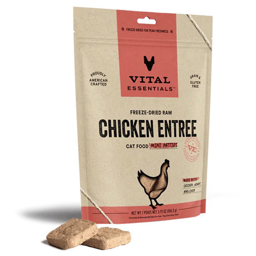 VITAL ESSENTIALS 貓糧 凍乾脫水生肉糧 迷你肉餅 雞肉 8oz (691036)