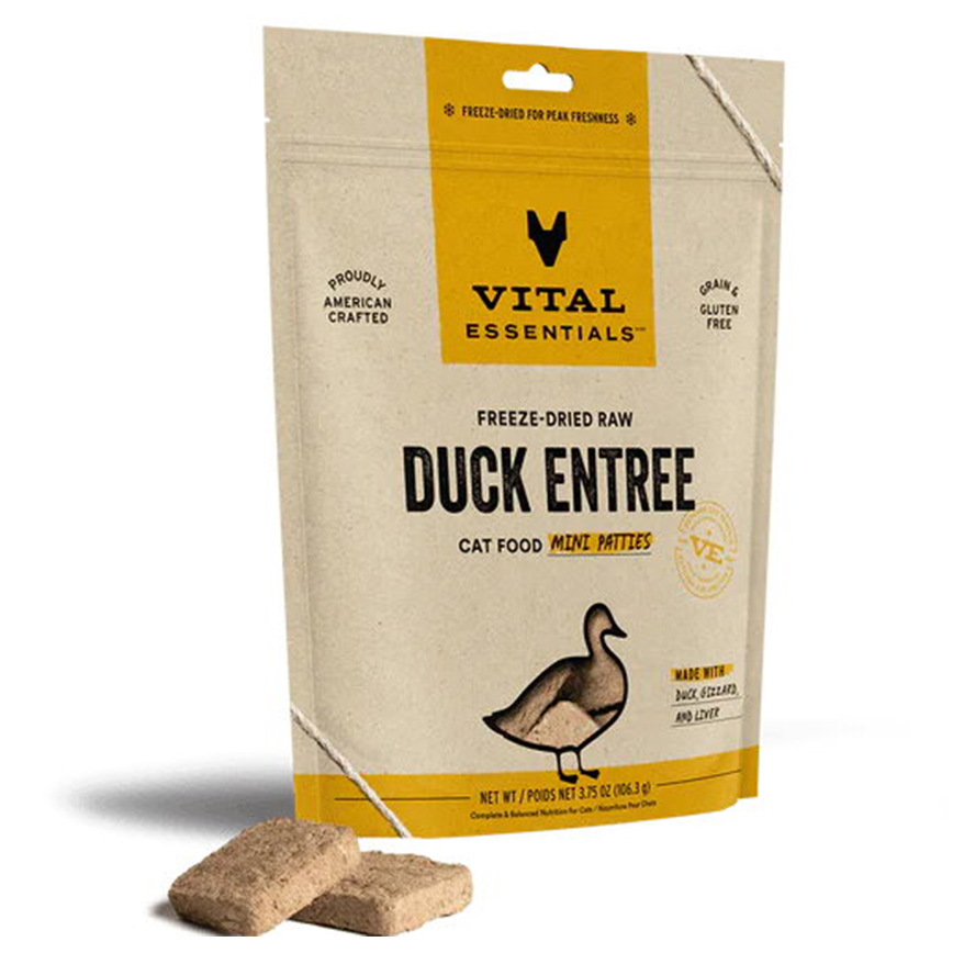 VITAL ESSENTIALS 貓糧 凍乾脫水生肉糧 迷你肉餅 鴨肉 8oz (691050)
