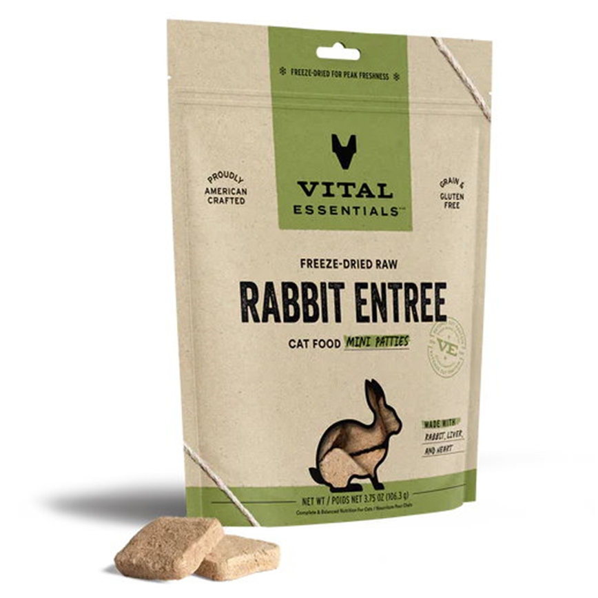VITAL ESSENTIALS 貓糧 凍乾脫水生肉糧 迷你肉餅 兔肉 3.75oz (691081)