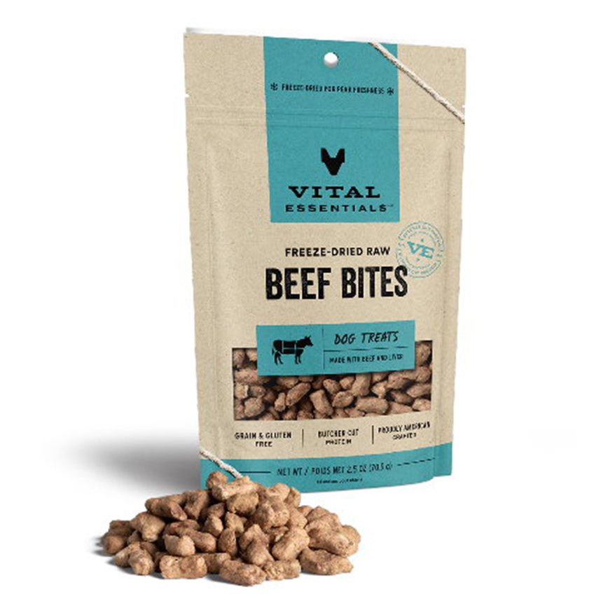 VITAL ESSENTIALS 凍乾狗小食 牛肉粒 2.5oz (684014)