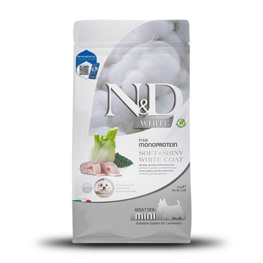 Farmina N&D 狗糧 無穀物天然螺旋系列 小型成犬配方 天然白毛 2kg (NSDW020)