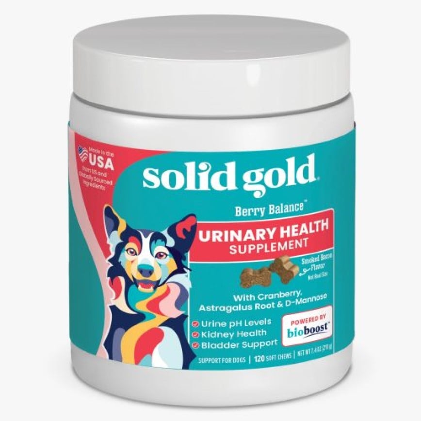 solidgold素力高 Berry Balance Chew 紅莓藍莓精華肉粒(煙肉味) 120粒 (犬用) (SG612A)