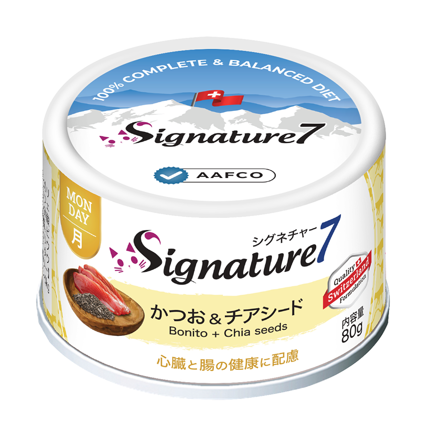 Signature7 貓罐頭 營養肉醬罐罐 心臟腸道健康 鰹魚+雞肉+奇亞籽 80g (S7-285573) (星期一)