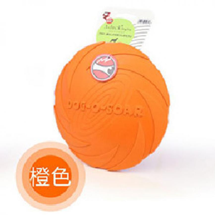 Aduck 玩具嚴選 狗狗訓練玩具 手拋型橡膠飛盤 (橙) 圖 1