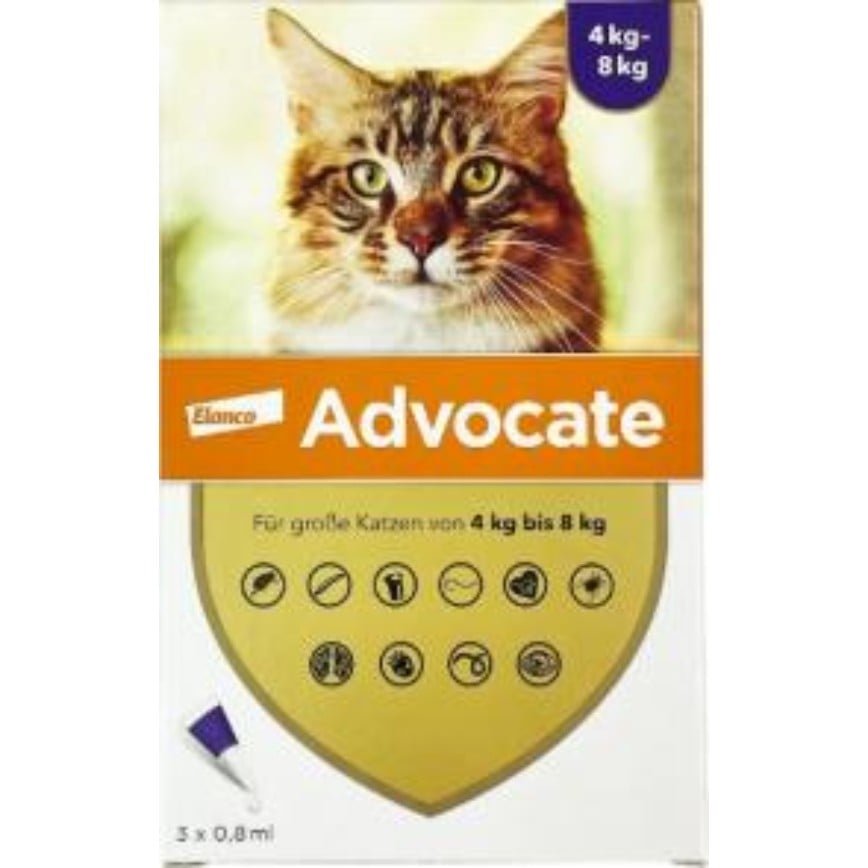 Elanco (Bayer) 貓用 Advocate 心疥爽貓用滴劑 4-8kg 1盒3支 (C-02)(BAOC80)