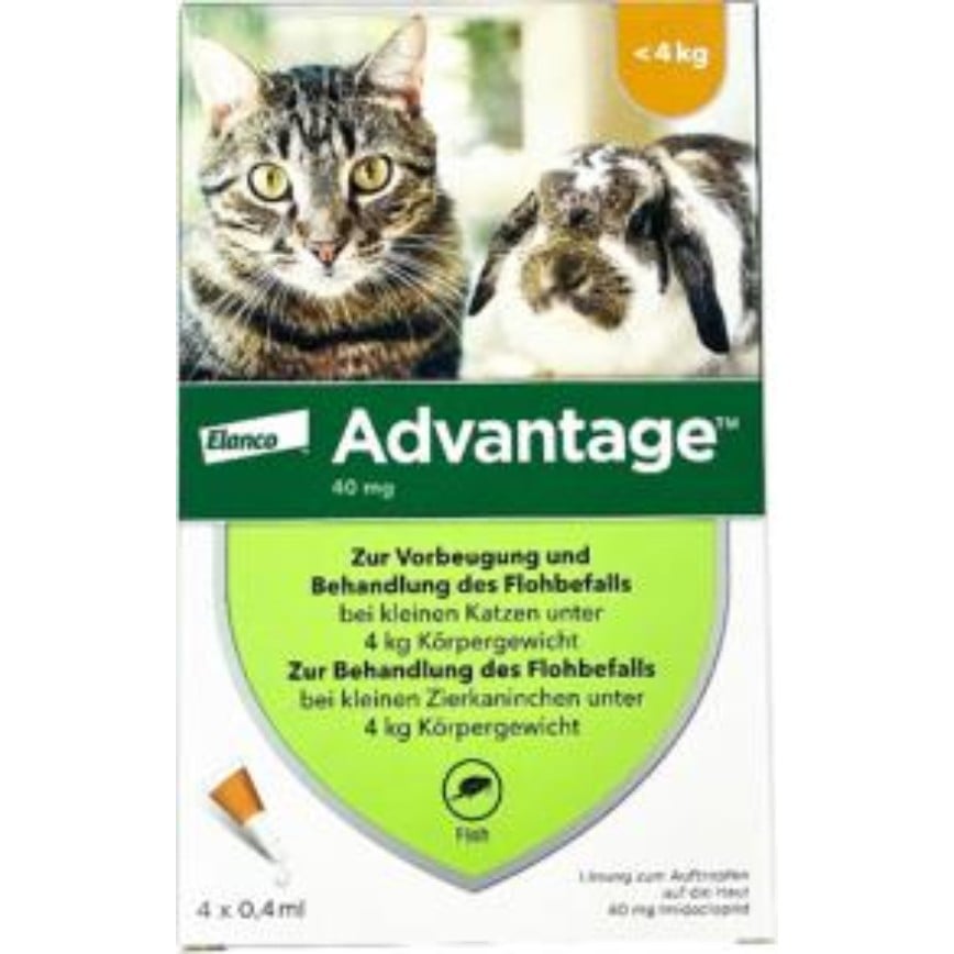 Elanco (Bayer) 貓用 Advantage 蚤安滴劑 4kg以下 1盒4支 (BAC40)