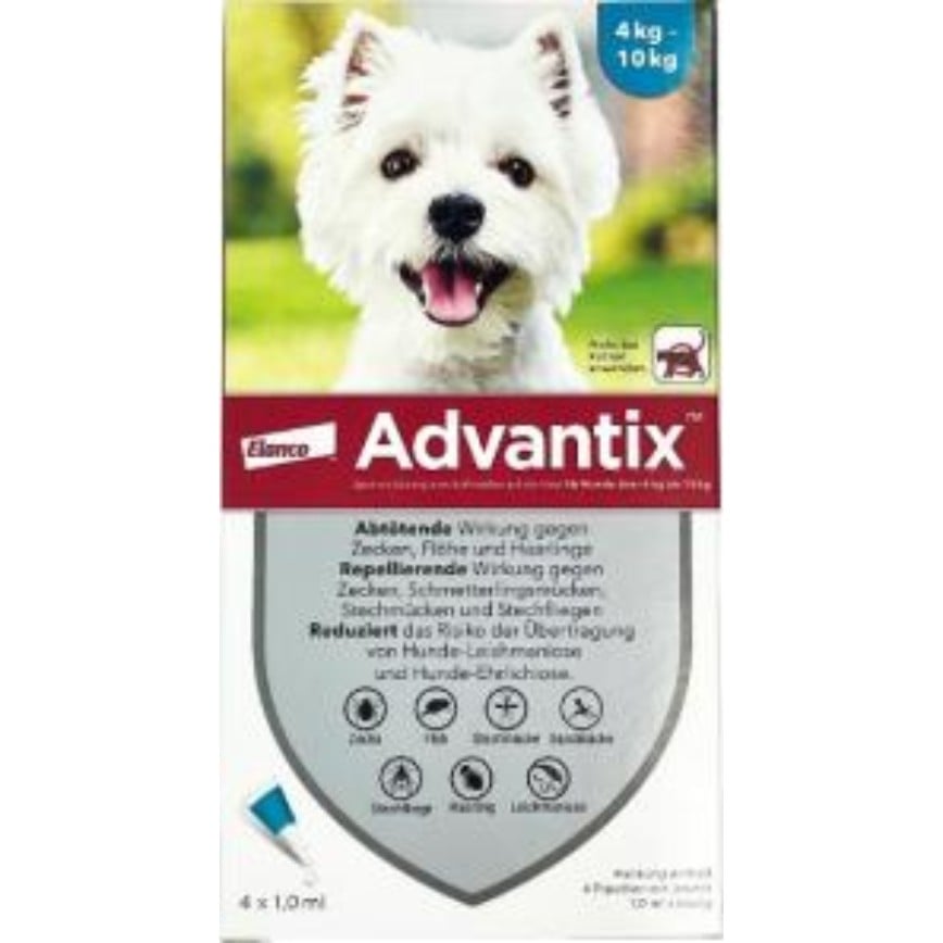 Elanco (Bayer) 犬用 Advantix 益百分滴劑 4kg-10kg 1盒4支 (BAX100)