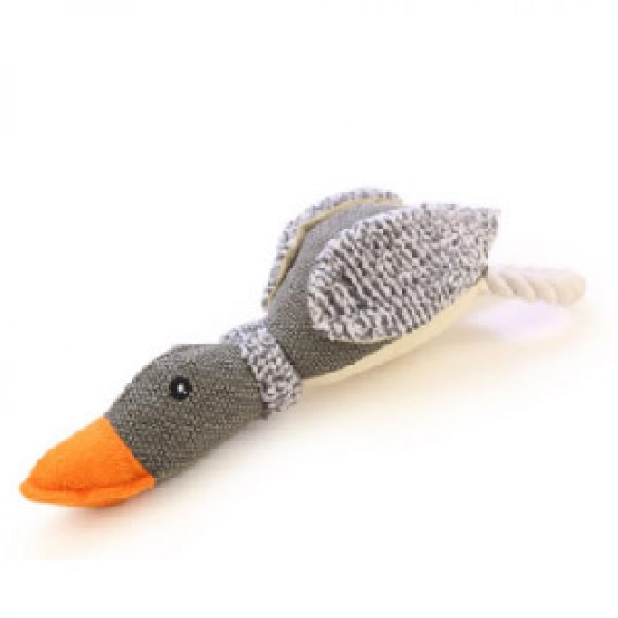 Aduck 玩具嚴選 狗狗益智磨牙耐咬潔齒訓練玩具 毛絨麻布鴨