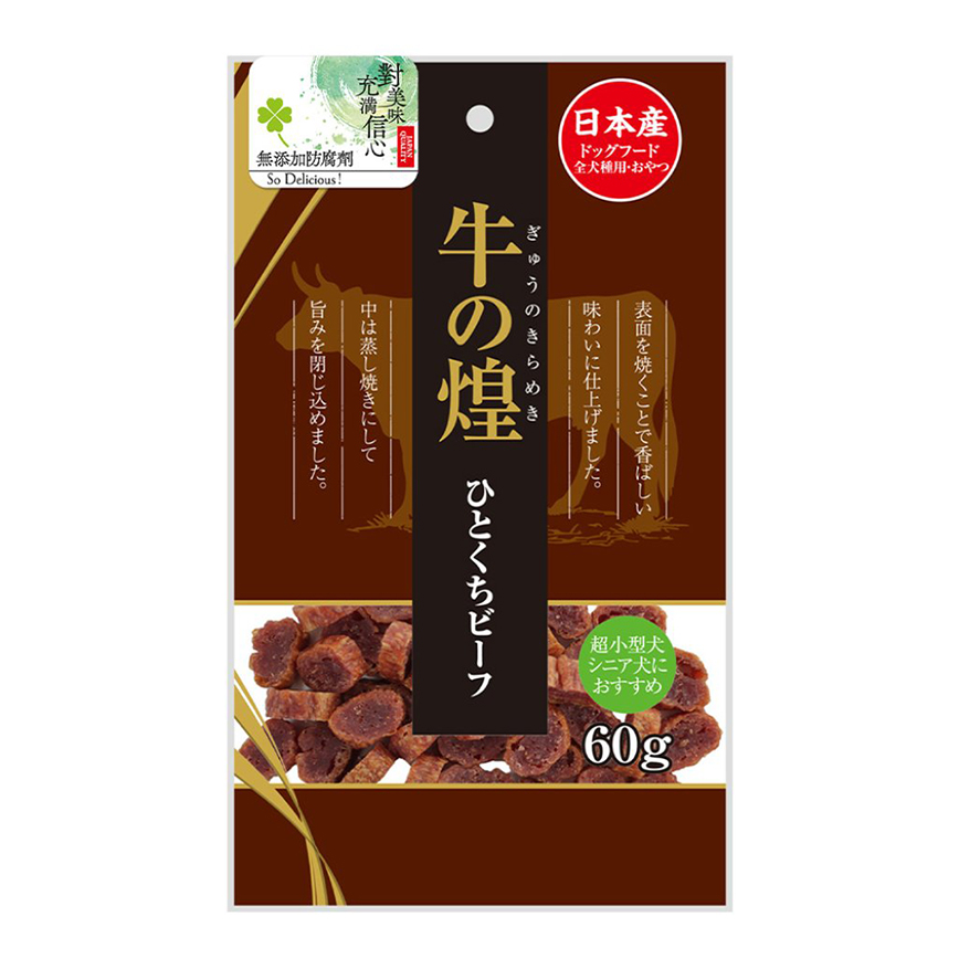 日本Q-Pet 狗小食 牛の煌 厚切牛肉片 60g (KQ839) 圖 1