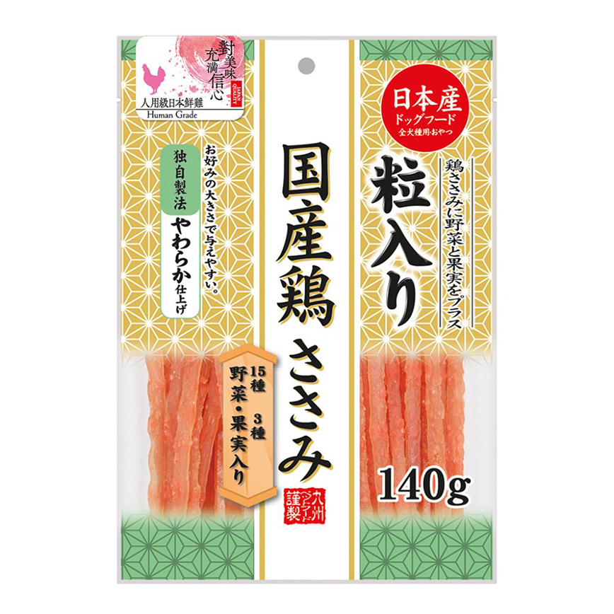 日本Q-Pet 狗小食 雞肉切絲+15種野菜+3種果實 140g (KQ005) 圖 1