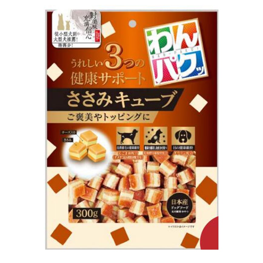 日本Q-Pet 狗小食 WanPaku 雞肉+芝士粒 300g (KQ2104) 圖 1