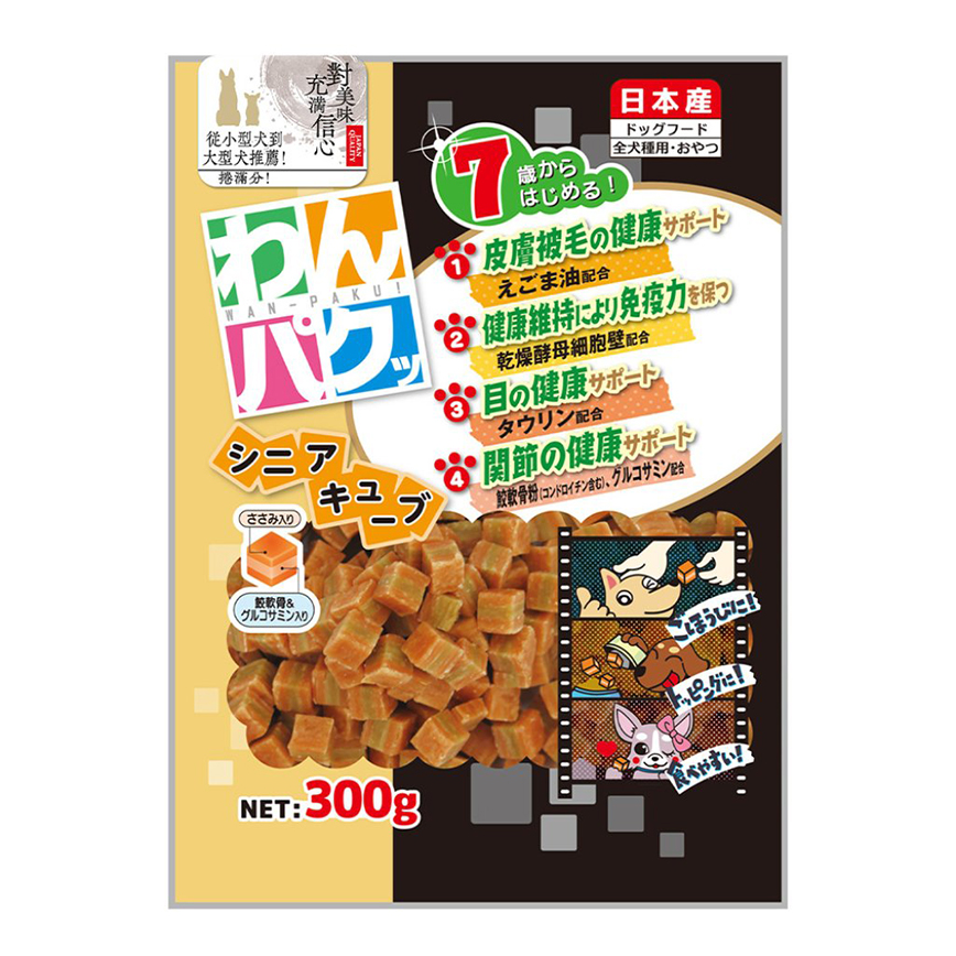 日本Q-Pet 狗小食 WanPaku 關節/老犬肉粒 300g (KQ785)