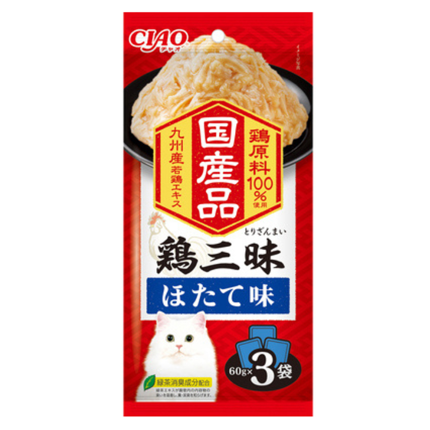 CIAO 貓濕糧 日本 INABA 雞三味 帶子味 60g×3袋 (IC-532) 圖 1