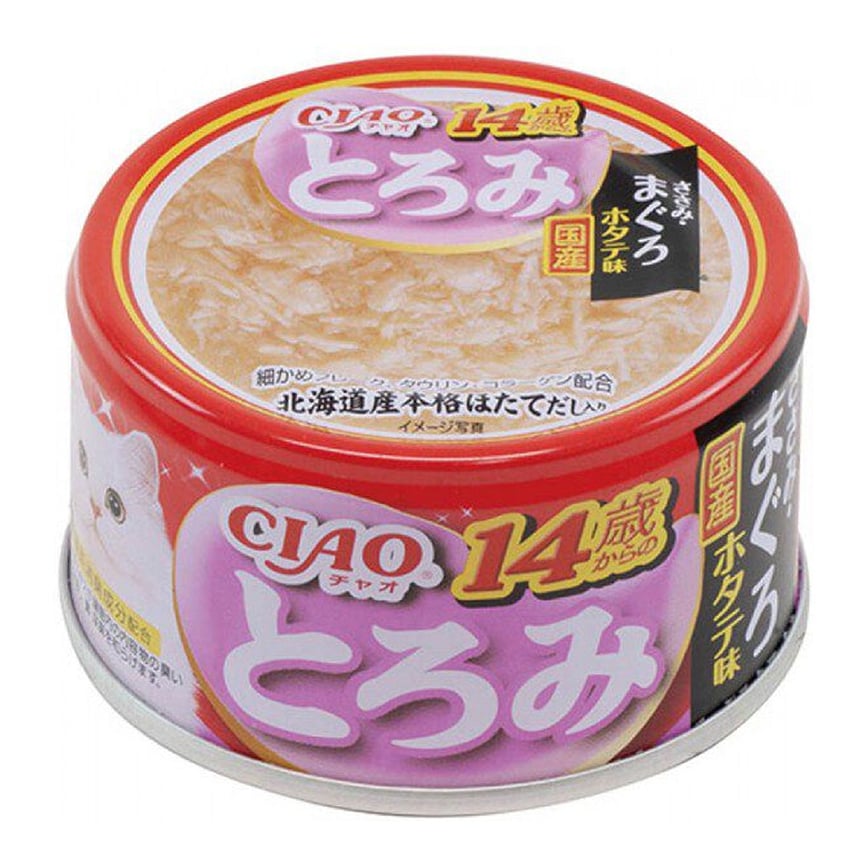 CIAO 貓罐頭 14+老貓用 濃湯雞肉 吞拿魚 帶子味 (A-54) 圖 1
