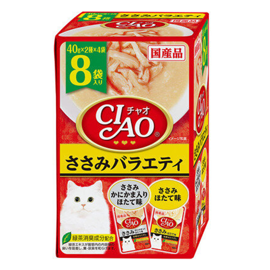 CIAO 日本貓濕糧 雞肉+帶子Party 40g×8 (IC-406) 圖 1