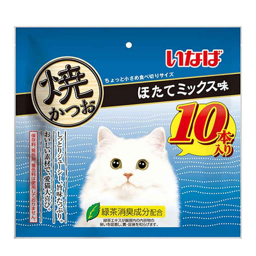 CIAO 貓零食 日本INABA燒鰹魚條 帶子雜錦味 10支入 (QSC-254) 圖 1