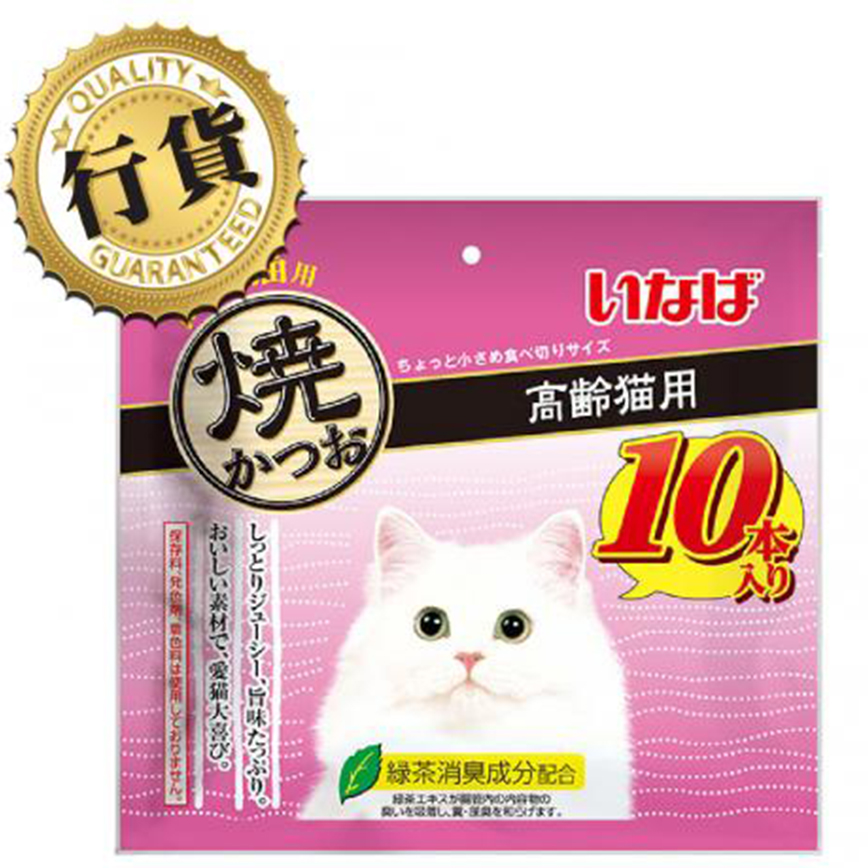CIAO 貓零食 日本INABA燒鰹魚條 高齡貓用 10支入 (QSC-258) 圖 1