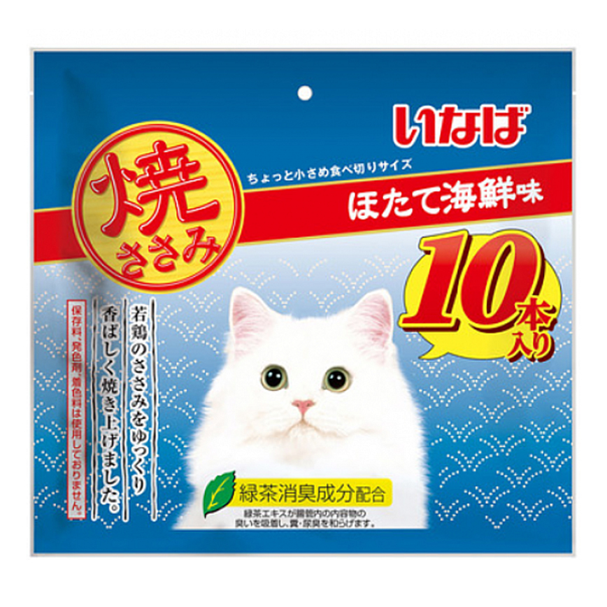CIAO 貓零食 日本INABA燒雞柳條 海鮮味 10支入 (QSC-43) 圖 1