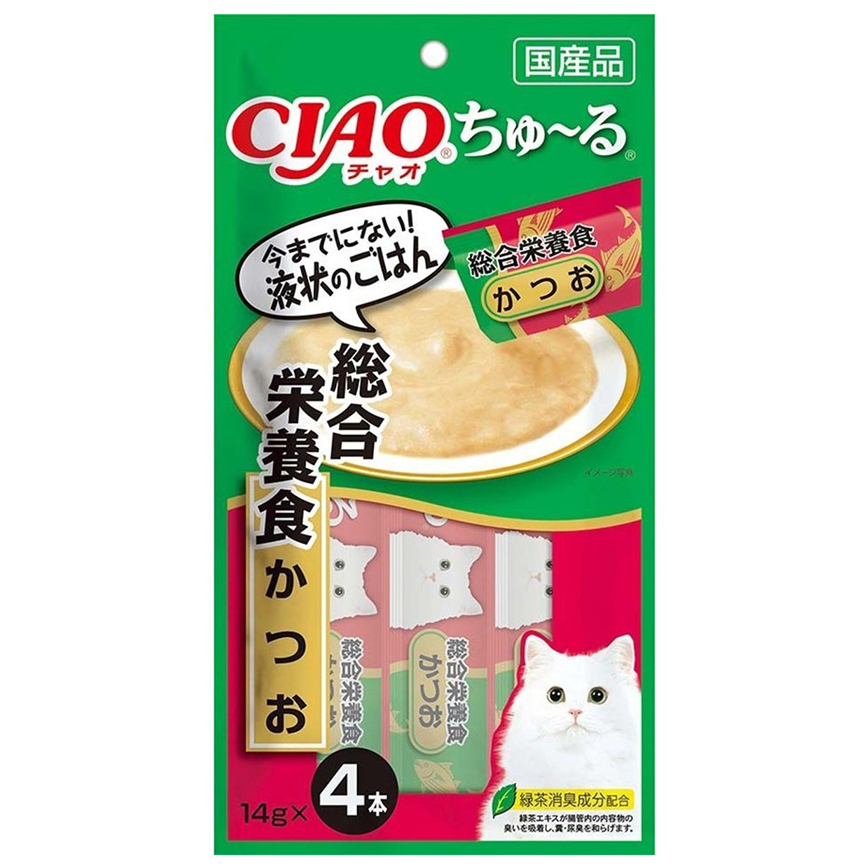 CIAO 貓零食 綜合營養食 鰹魚醬 14g×4 (SC-158) 圖 1