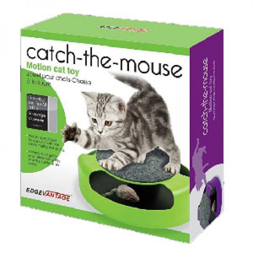 catch-the-mouse/FinePet 益智貓咪遊樂盤 無影鼠毛絨貓轉盤 (綠) 圖 1